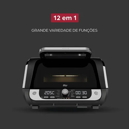 Fritadeira Elétrica Air Fryer WAP Barbecue 12 em 1 com Painel Digital 10L Preto e Cinza - 2